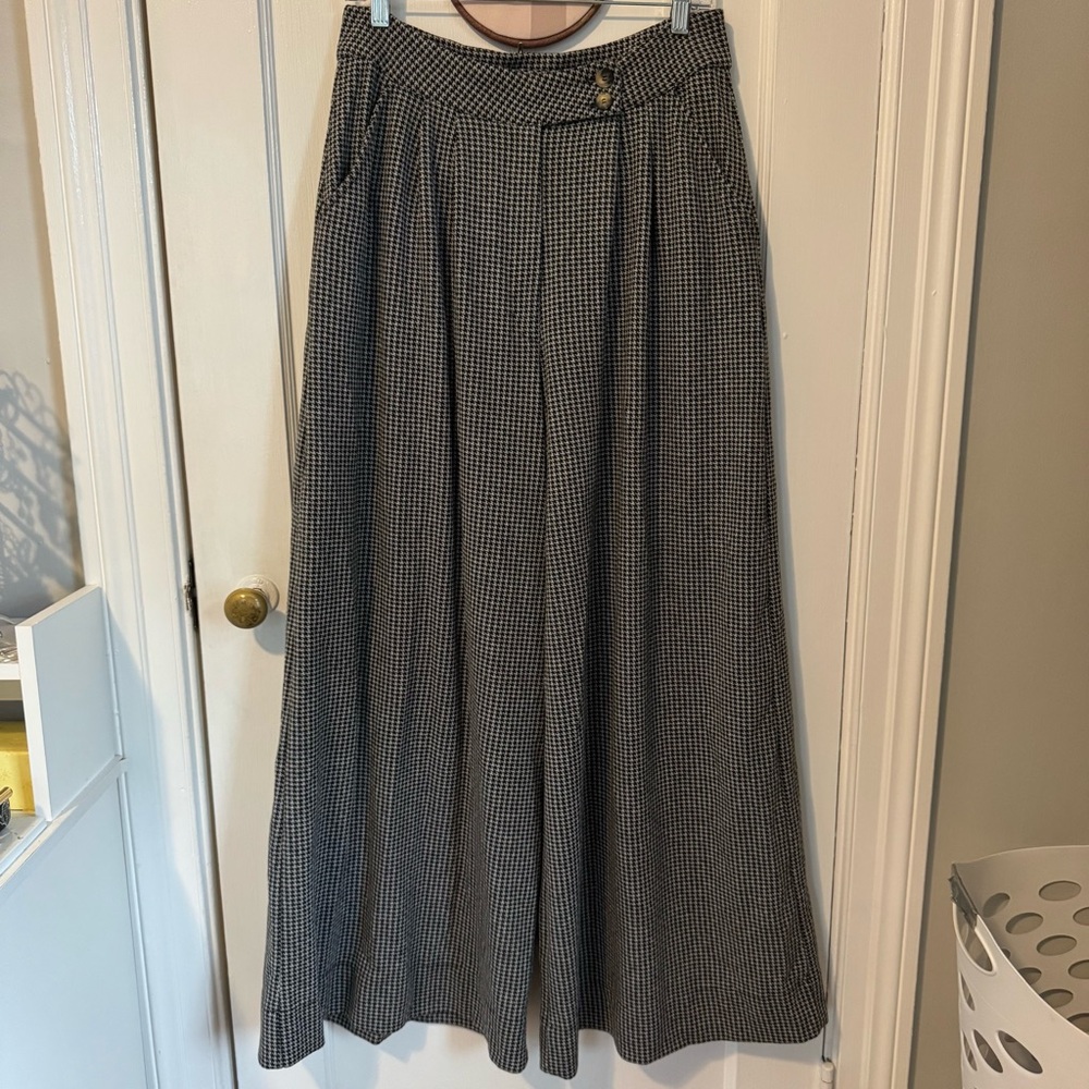 Free People Houndstooth Pants with Button Detail - Picture 3 of 9